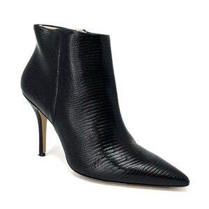 Hogl Heeled Booties Black US Size 9 Reptile Embossed Leather Ankle Boots Heels